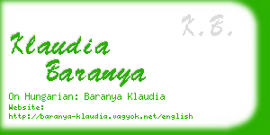 klaudia baranya business card